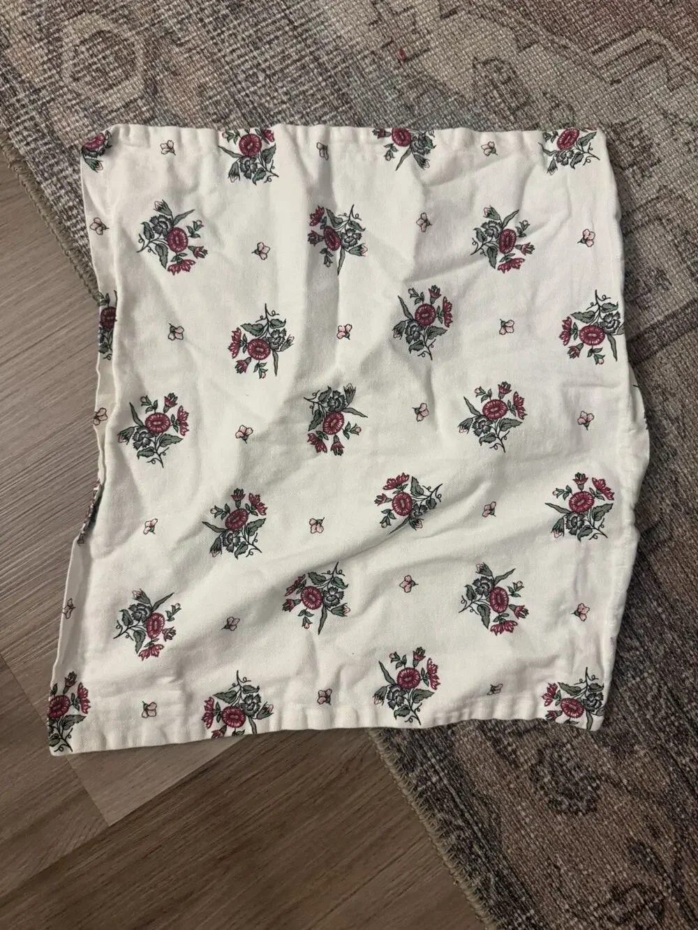 IKEA Pillow Cover Parlviva Floral Flowers Bouquet White 20x20